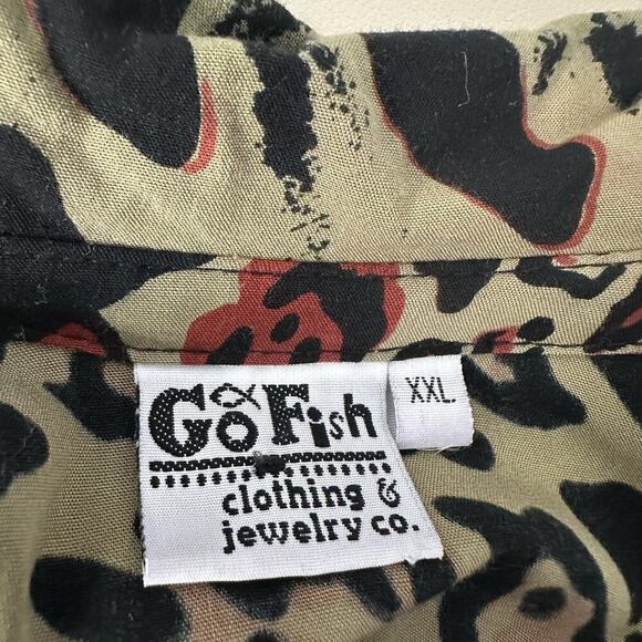 Go Fish Wrap Dress Womens XXL Animal Print Midi Rayon Mobwife Artsy Boho - Picture 11 of 13